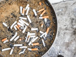 Smoked Cigarettes Butts in ashtray