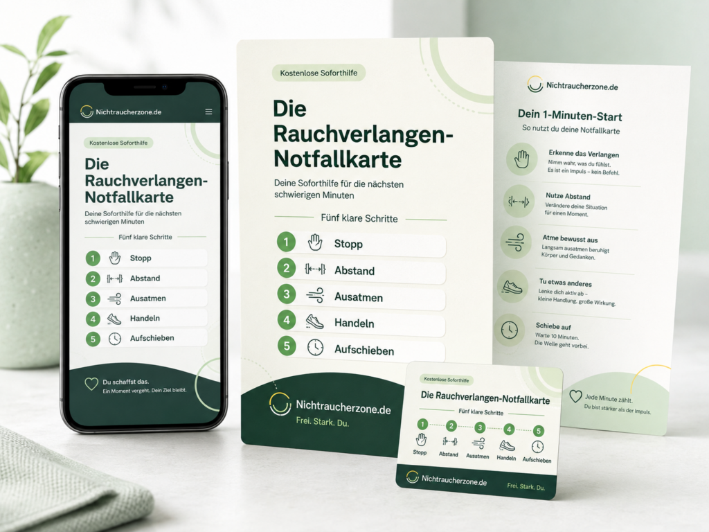 Kostenlose Rauchverlangen-Notfallkarte